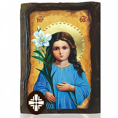 E306-57, Virgin Mary LITHOGRAPHY Mount Athos