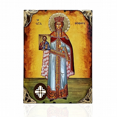 E137-17, Saint Theodora the Queen LITHOGRAPHY Mount Athos