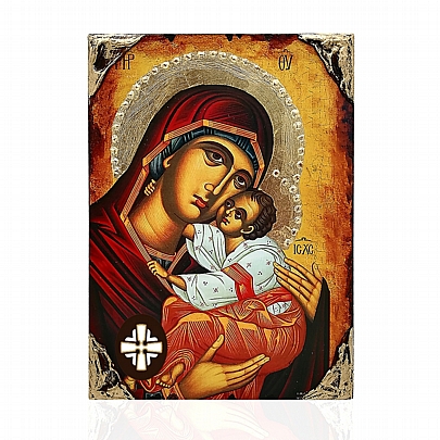 E137-30, Virgin Mary Glykofilousa LITHOGRAPHY Mount Athos