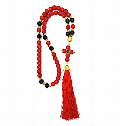 EH1, Prayer Rope Red Agate | 50 beads | Mount Athos