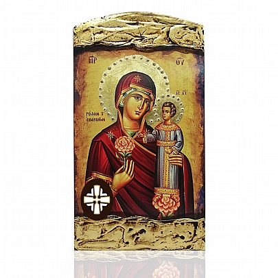 E1527-3, Virgin Mary of Roses | LITHOGRAPHY Mount Athos