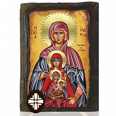 E306-214, SAINTS MARIA AND ANNE, THE RIGHTEOUS ANCESTORS OF GOD, WITH VIRGIN AND CHRIST