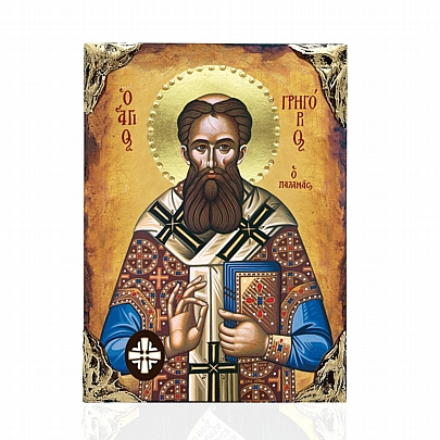 EL478-22, Saint Gregory Palamas lithography Mount Athos 