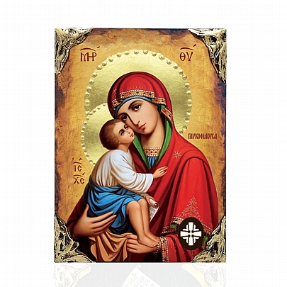 EL478-90, Virgin Mary Glykofilousa | LITHOGRAPHY Mount Athos