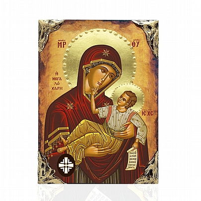 EL478-97, Virgin Mary of Great Grace | LITHOGRAPHY Mount Athos