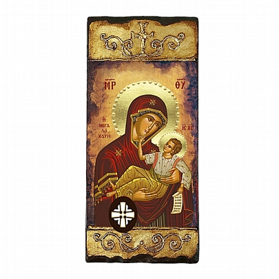 E3460, Virgin Mary of Great Grace | LITHOGRAPHY Mount Athos