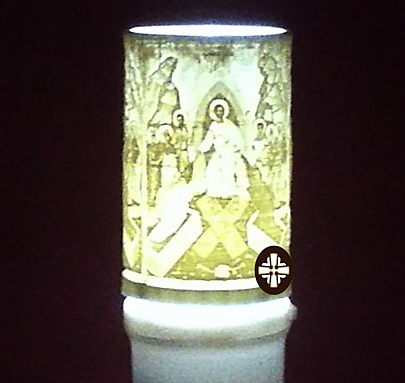 E.2274, ELECTRIC CANDLE WITH THE RESURRECTION OF CHRIST 90 DAYS