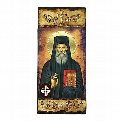 E281, SAINT SAVVAS IN KALYMNOS | LITHOGRAPHY Mount Athos