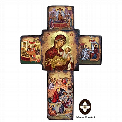 E3041, Cross wooden aged | Mount Athos