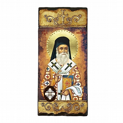 E316, SAINT NECTARIUS LITHOGRAPHY Mount Athos



