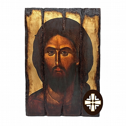 E249-7, Jesus Christ | Serigraph on Naturally Aged Wood | Mount Athos