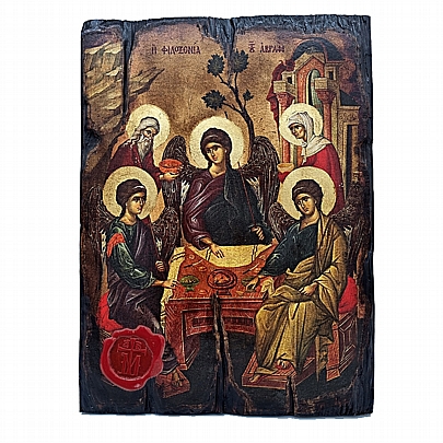 E.2543, HOLY TRINITY - THE HOSPITALITY OF ABRAHAM SILK PRINTS Mount Athos