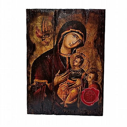 E.2547, THE VIRGIN BABY & SAINT JOHN THE FORERUNNER | SILK PRINTS Mount Athos