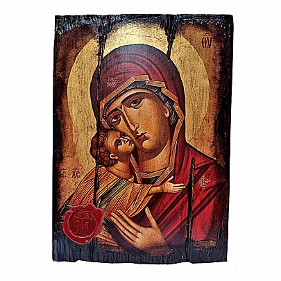 E.2549, Virgin Mary | Serigraph on Naturally Aged Wood | Mount Athos