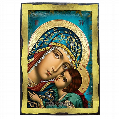 E.2608, Virgin Mary Glykofilousa LITHOGRAPHY Mount Athos