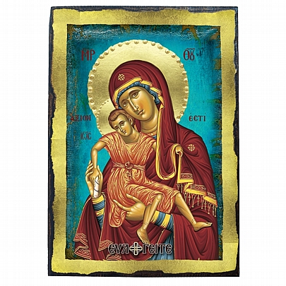 E.2612, Theotokos Axion Esti | LITHOGRAPHY Mount Athos