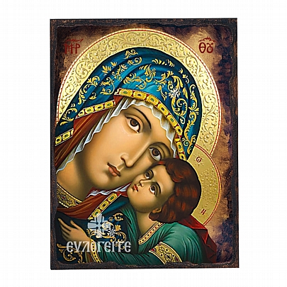 Ε.2703, Virgin Mary Glykofilousa LITHOGRAPHY Mount Athos