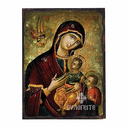 Ε.2705, THE VIRGIN BABY & SAINT JOHN THE FORERUNNER| LITHOGRAPHY Mount Athos