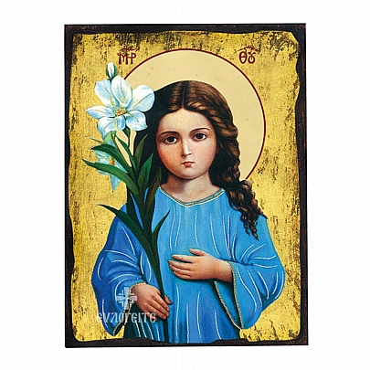 Ε.2731, Virgin Mary Swords silkscreen Mount Athos		