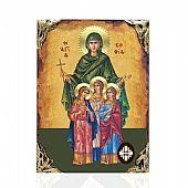 EL478-79 | Saint Sophia and her Daughters Agape, Pisti, Elpida LITHOGRAPHY Mount Athos : 1