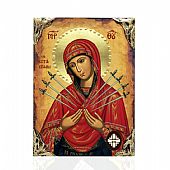 EL478-96 | Virgin Mary of the Seven Swords| LITHOGRAPHY Mount Athos : 1