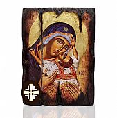 E249-1 | Virgin Mary Glykofilousa | Serigraph on Naturally Aged Wood | Mount Athos : 1