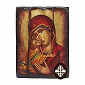 E249-2 | Virgin Mary Glykofilousa | Serigraph on Naturally Aged Wood | Mount Athos : 1