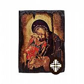 E249-4 | Virgin Mary Full of Grace | Serigraph on Naturally Aged Wood | Mount Athos : 1