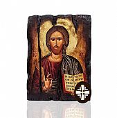 E249-9 | Jesus Chist | Serigraph on Naturally Aged Wood | Mount Athos : 1