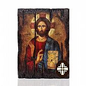 E249-10 | Jesus Chist | Serigraph on Naturally Aged Wood | Mount Athos : 1