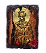 E.2527 | Saint ACHILIOS | Serigraph on Naturally Aged Wood | Mount Athos : 1