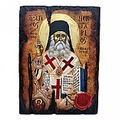 E.2544 | SAINT NECTARIUS SILK PRINTS Mount Athos : 1