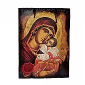 E.2548 | Virgin Mary | Serigraph on Naturally Aged Wood | Mount Athos : 1