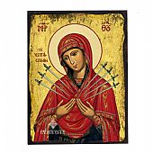 Ε.2718 | Virgin Mary of the Seven Swords silkscreen Mount Athos		 : 1